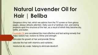 Natural Lavender Oil For Hair