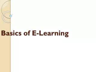 Basics of E-Learning Courses