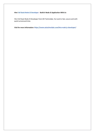 hire full stack node js developer build a node