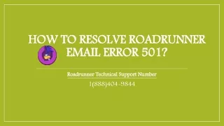 How To Resolve Roadrunner Email Error 501?