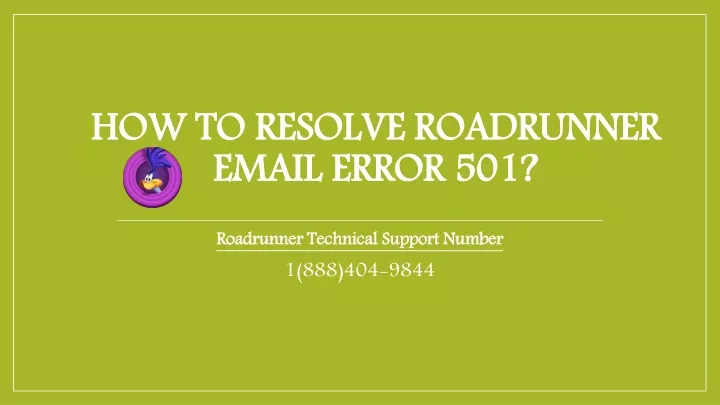 how to resolve roadrunner email error 501