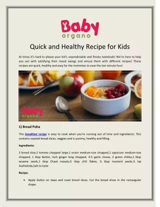 Quick and Healthy Recipe for Kids