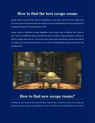 How to find the best escape rooms