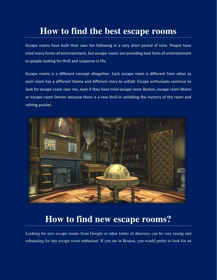 how to find the best escape rooms