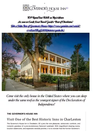 Historic Bed and Breakfast in Charleston