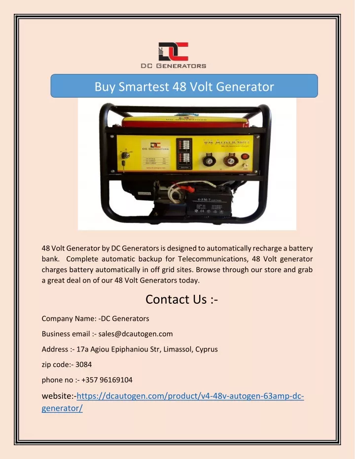 buy smartest 48 volt generator