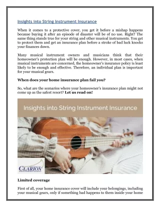 insights into string instrument insurance when