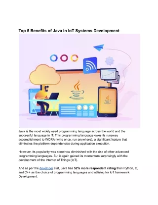 top 5 benefits of java in iot systems development