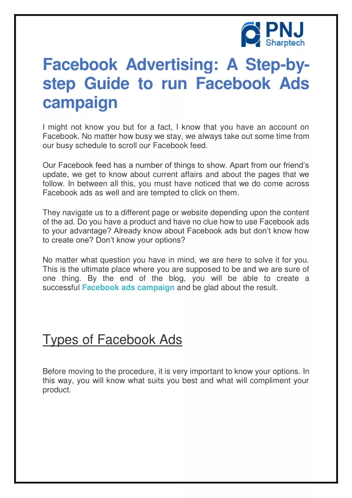 facebook advertising a step by step guide