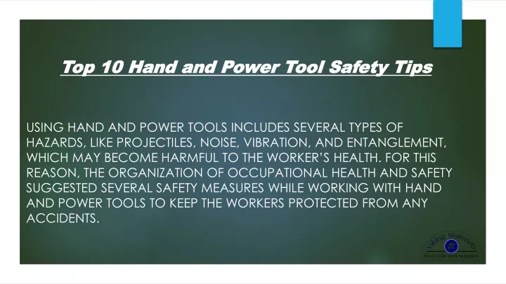 top 10 hand and power tool safety tips