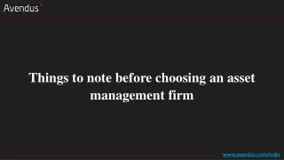 things to note before choosing an asset