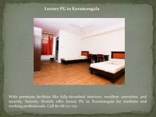 Luxury PG in Koramangala