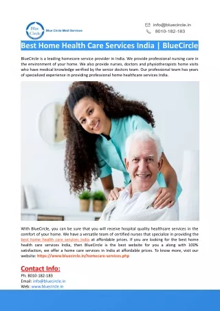 Best Home Health Care Services India-BlueCircle
