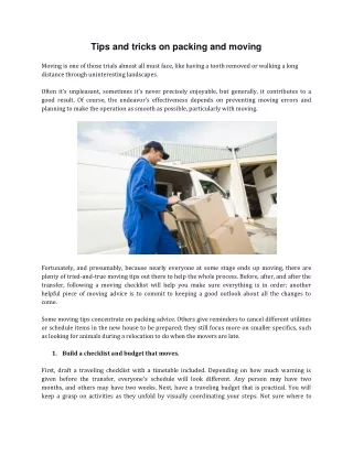 tips and tricks on packing and moving