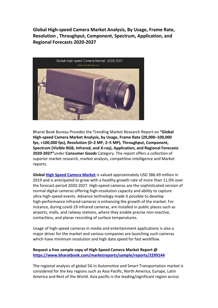 global high speed camera market analysis by usage