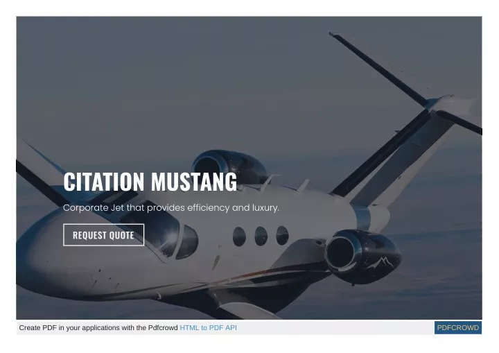 citation mustang corporate jet that provides