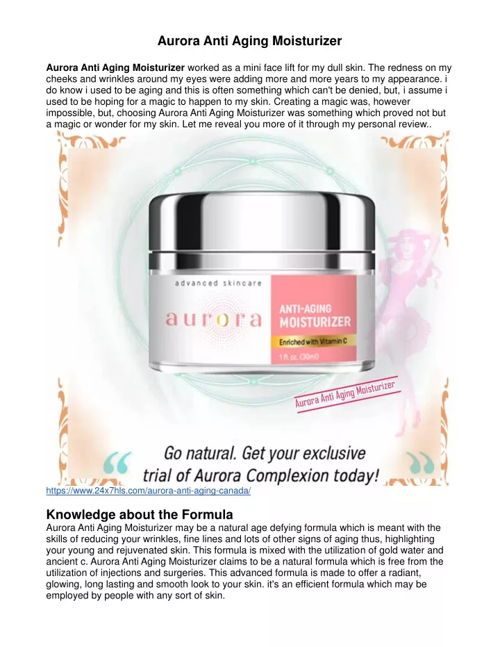 aurora anti aging moisturizer