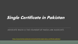 Simple Procedure of Single Certificate in Pakistan in 2021 - Advocate Nazia
