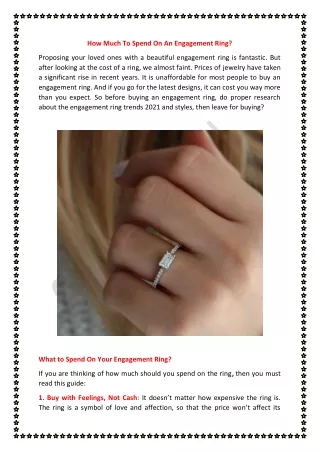 how much to spend on an engagement ring