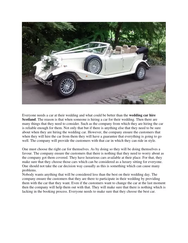 everyone needs a car at their wedding and what