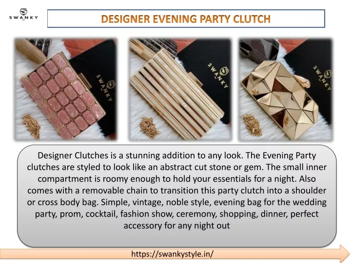 designer evening party clutch