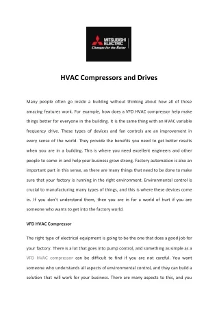 hvac compressors and drives