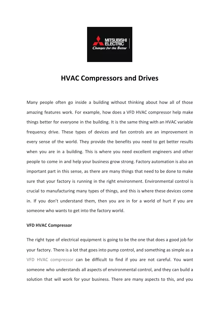 hvac compressors and drives