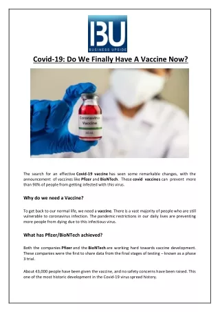 covid 19 do we finally have a vaccine now