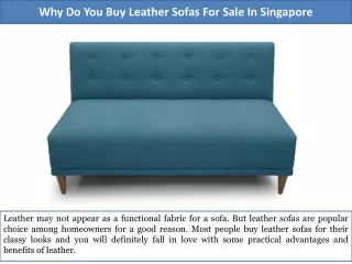 Why Do You Buy Leather Sofas For Sale In Singapore?