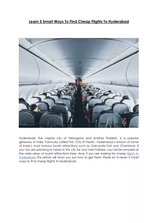 learn 5 smart ways to find cheap flights