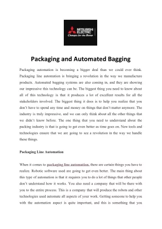 packaging and automated bagging