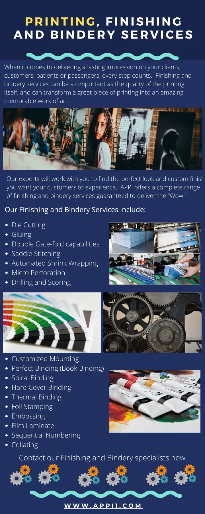 printing finishing and bindery services