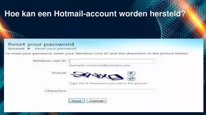 hoe kan een hotmail account worden hersteld