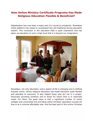 How Online Ministry Certificate Programs Has Made Religious Education Flexible & Beneficial