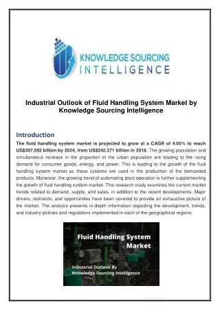 industrial outlook of fluid handling system