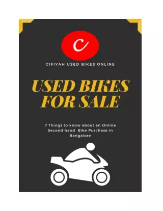 7 Things to Know about an Online Second hand  Bike Purchase in Bangalore