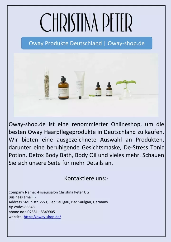 oway produkte deutschland oway shop de