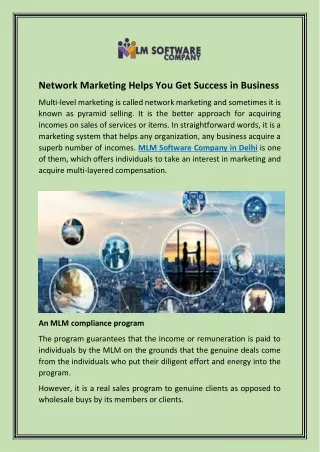 Network Marketing Helps You Get Success in Business
