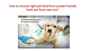 How to choose right pet food from pocket friendly fresh pet food near me?