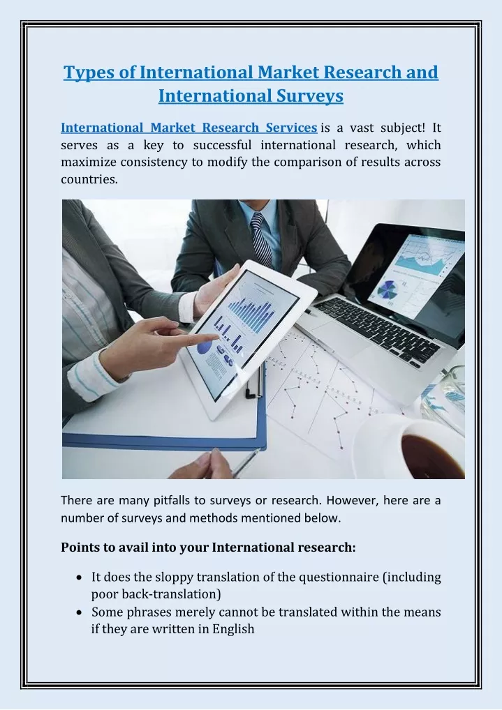 types of international market research