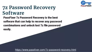 PassFixer 7z password recovery Software
