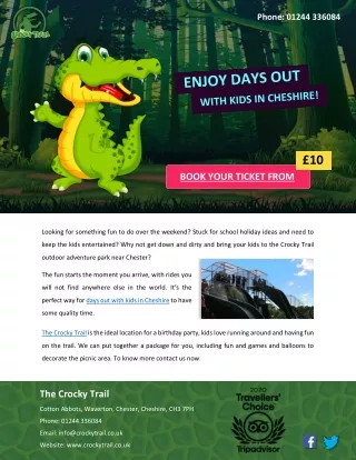 ENJOY DAYS OUT WITH KIDS IN CHESHIRE!