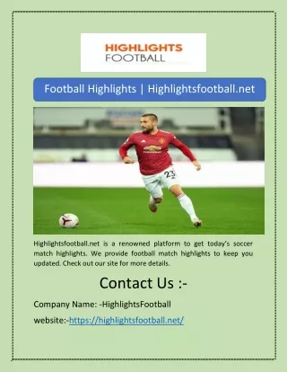Football Highlights | Highlightsfootball.net