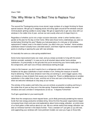 client twd title why winter is the best time