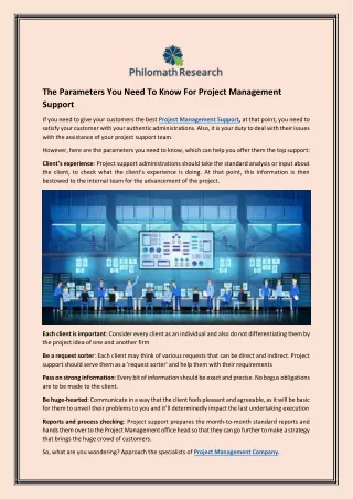 the parameters you need to know for project
