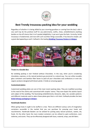 Best Trendy trousseau packing idea for your wedding
