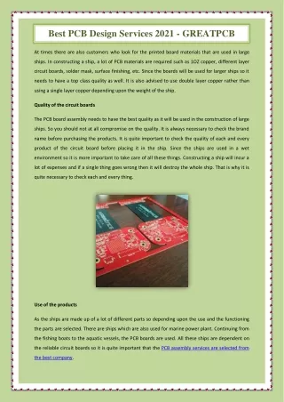 best pcb design services 2021 greatpcb