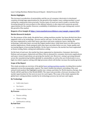 laser cutting machines market research report