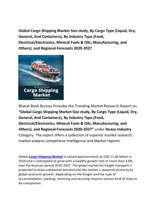 global cargo shipping market size study by cargo