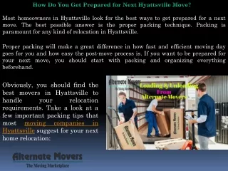Moving Companies in Hyattsville - Alternate Movers